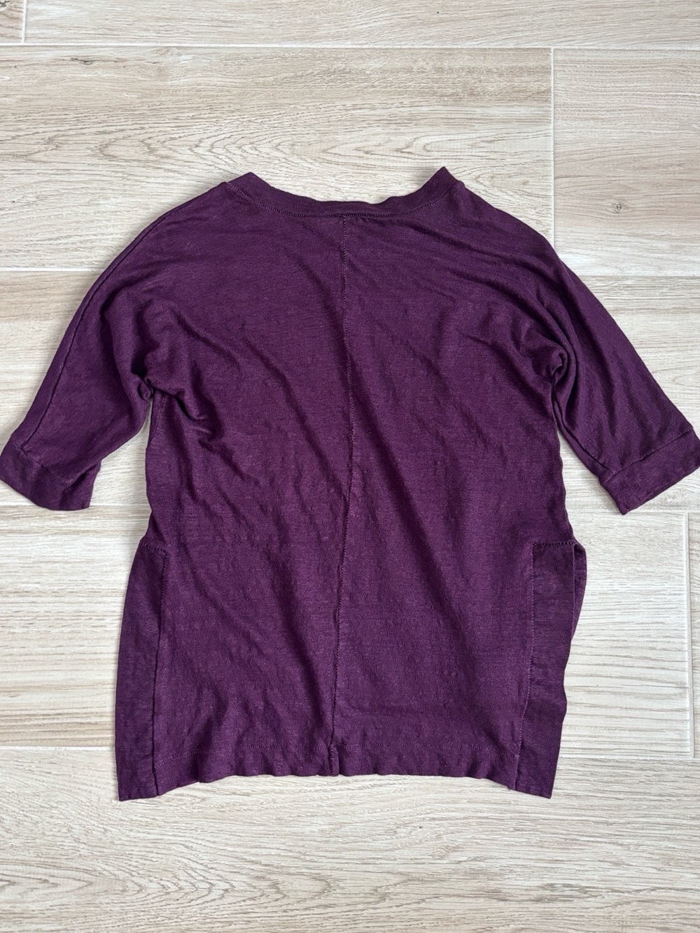 Michael Stars Linen Purple Long Sleeve 100% Linen Shirt Women’s Size XS - Picture 4 of 4